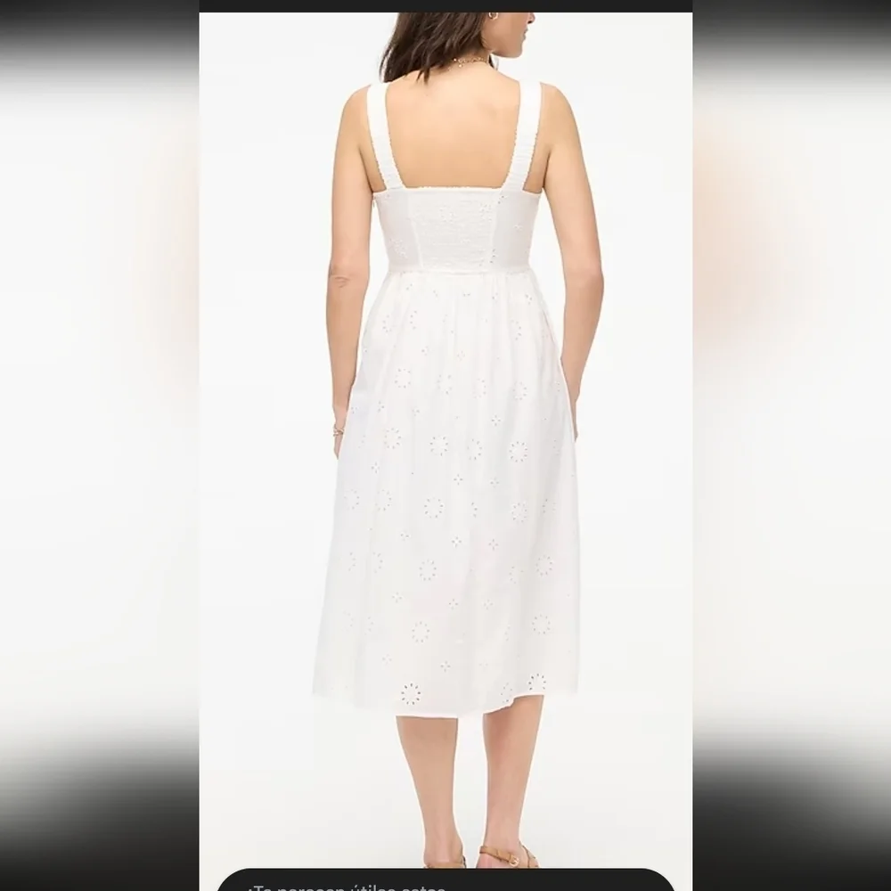 J. Crew White Eyelet Midi Dress
